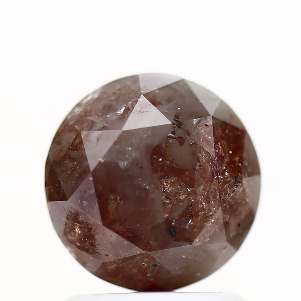 1.85 Carat Red Gray Rustic Fancy Round Brilliant Cut Natural Loose Diamond